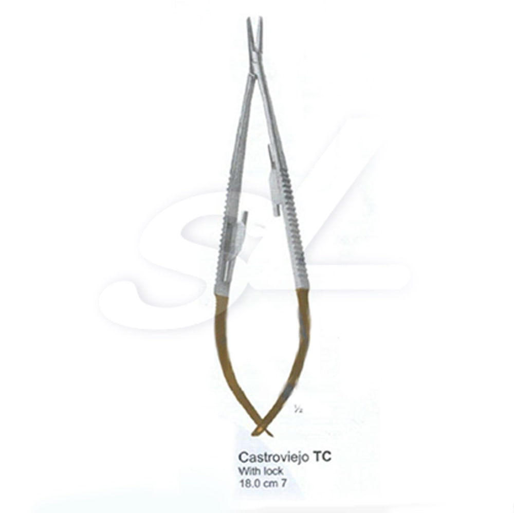 NS Surgical 안과 TC CASTROVIEJO DELICATE NEEDLE HOLDER 지침기 SMOOTH WITH LOCK