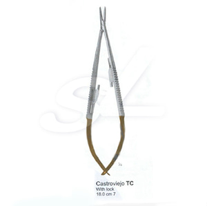 NS Surgical 안과 TC MICRO-CASTROVIEJO NEEDLE HOLDER 지침기 SMOOTH WITH LOCK
