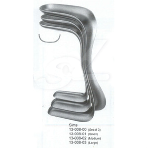 NS Surgical 산부인과 SIMMS VAGINAL SPECULUM 스펙큐럼 SET OF 3 #13-008-00